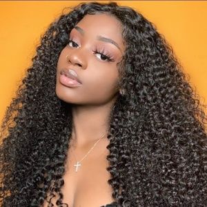 22"-24" Mongolian Kinky Curly Lace Closure Wig